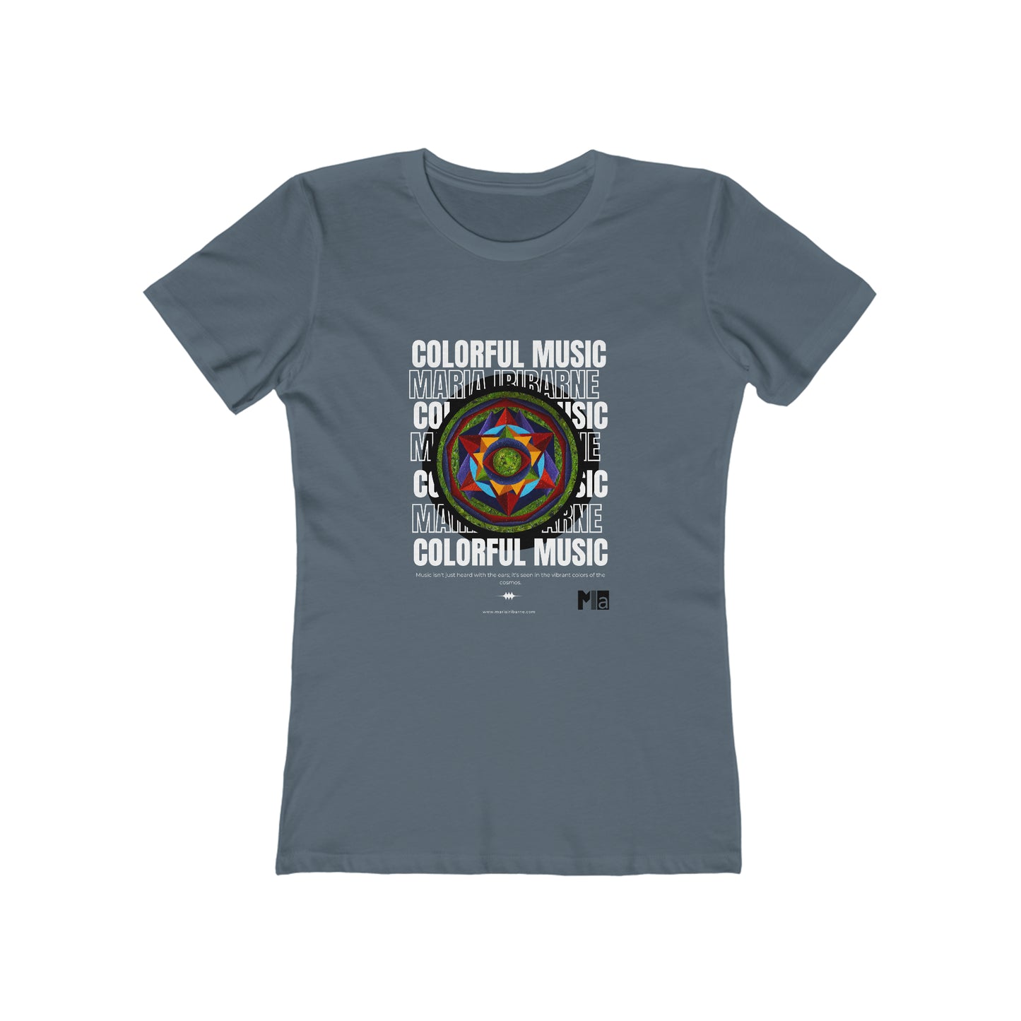 Women's The Boyfriend Tee: colorful music
