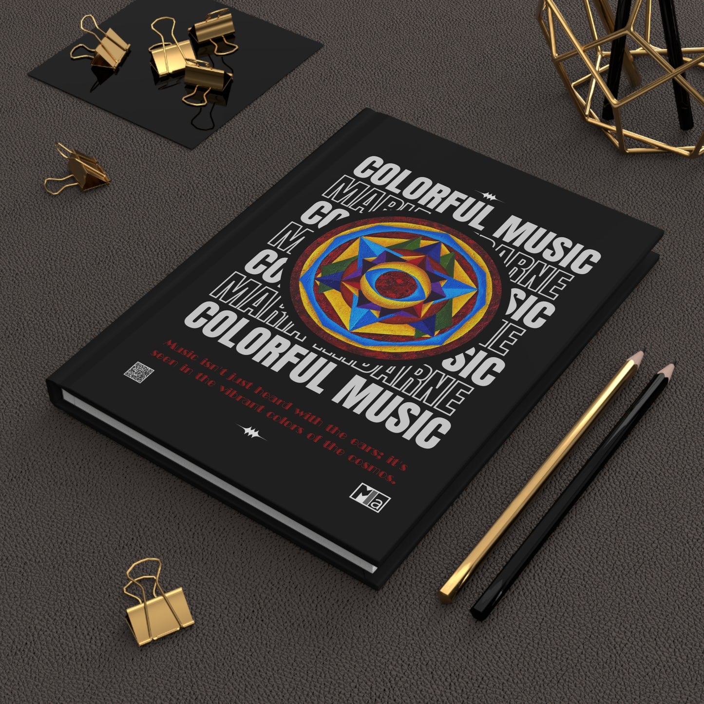 Hardcover Journal Matte Colorful music: "Harmonic Progression" in F & "Harmonic Progression" in C