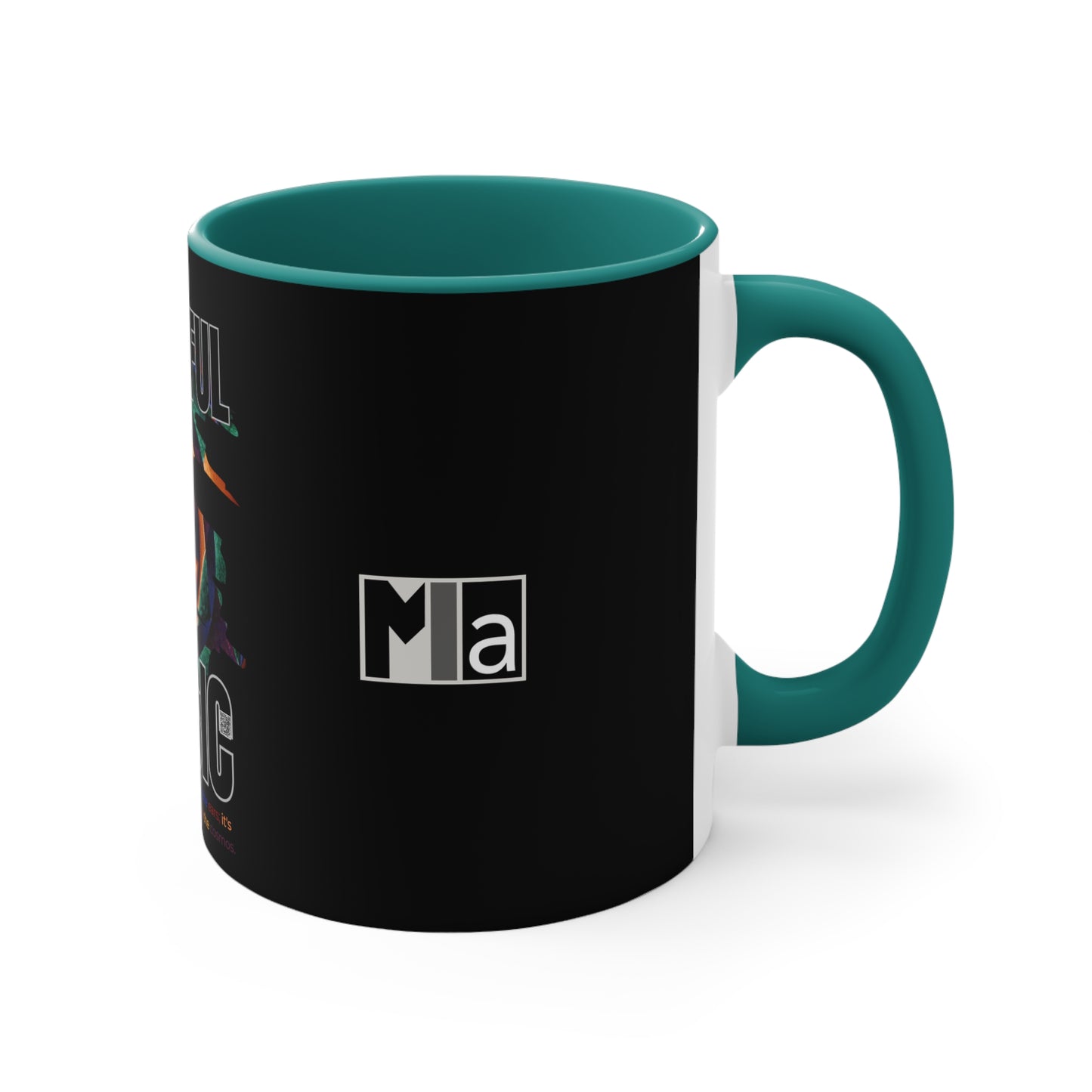 11oz Accent Mug Colorful music: E represented in yellow with a dominant fifth