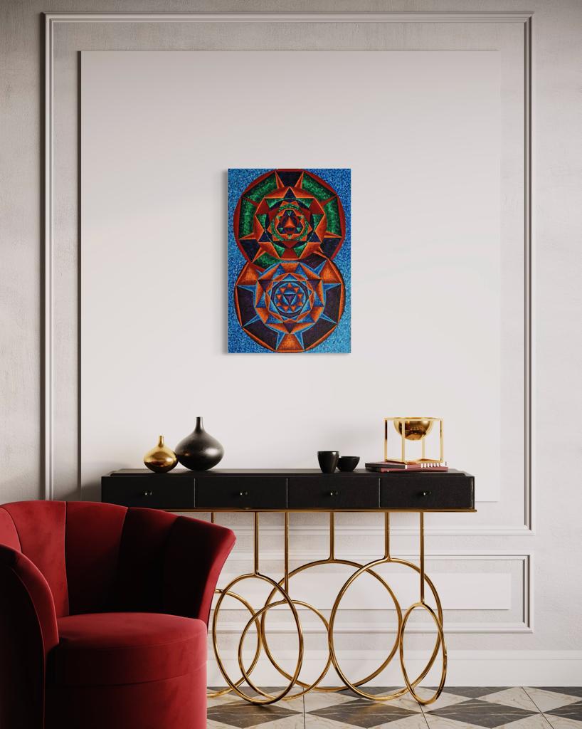 Colorful Music: First Season - 2023 Canvas Gallery "G represented in Blue red with a dominant fifth"