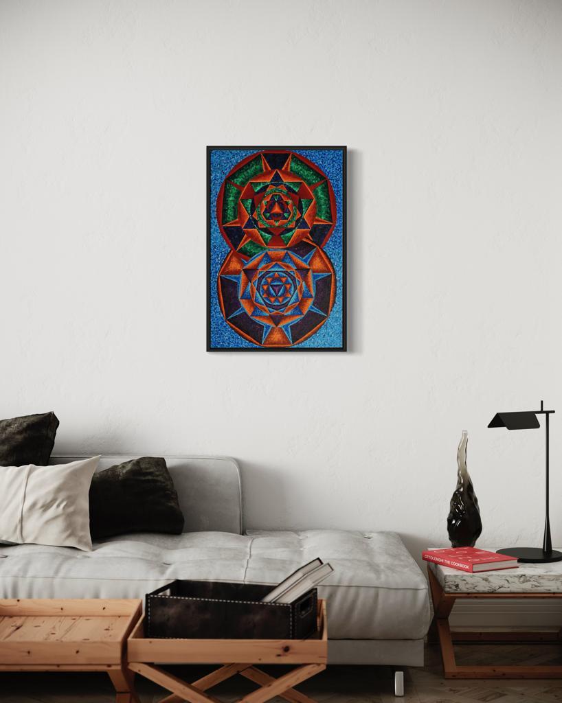 Colorful Music: First Season - 2023 Canvas Gallery "G represented in Blue red with a dominant fifth"