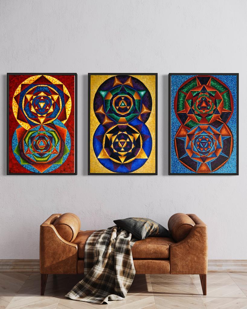 Colorful Music: First Season - 2023 Canvas Gallery "G represented in Blue red with a dominant fifth"