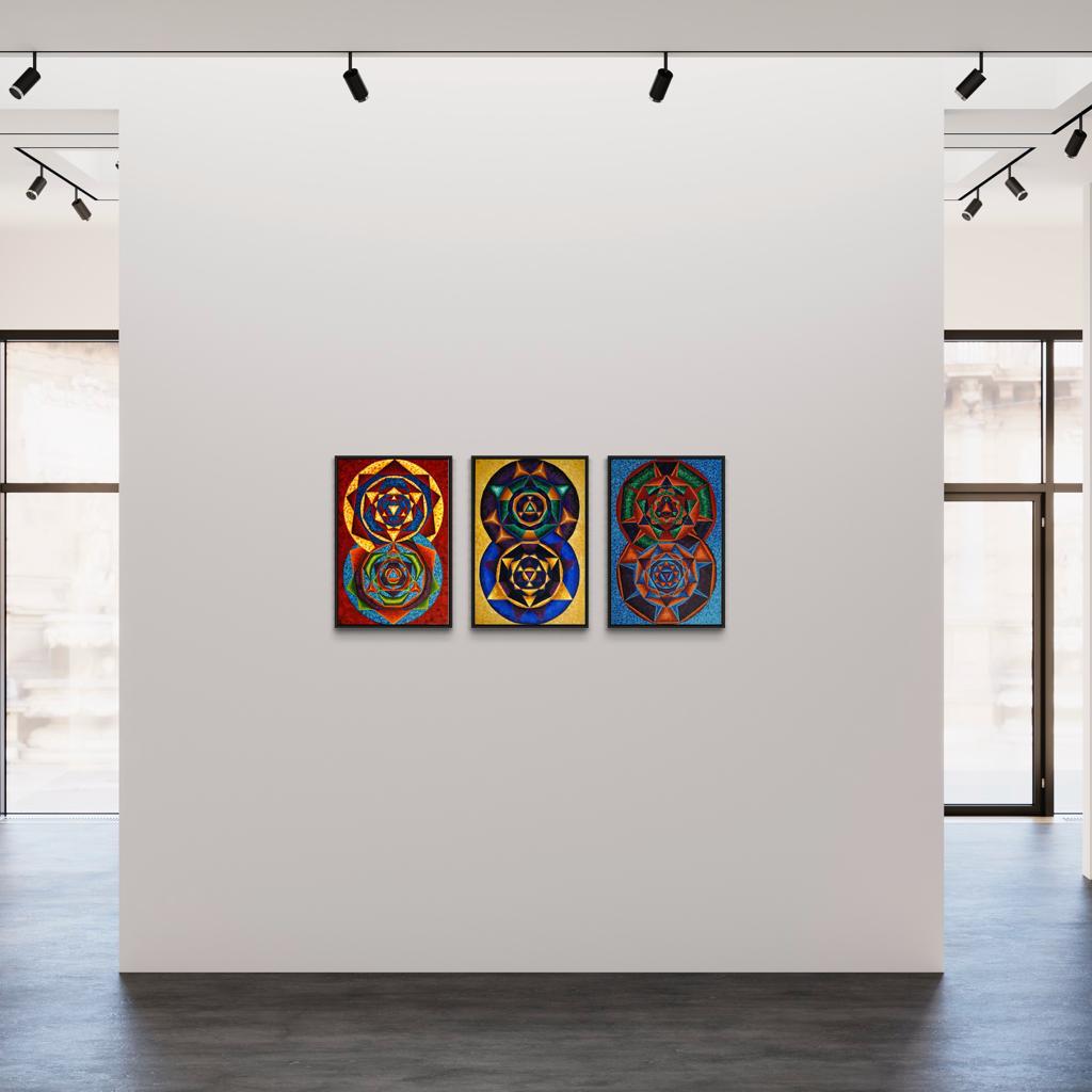 Colorful Music: First Season - 2023 Canvas Gallery "G represented in Blue red with a dominant fifth"