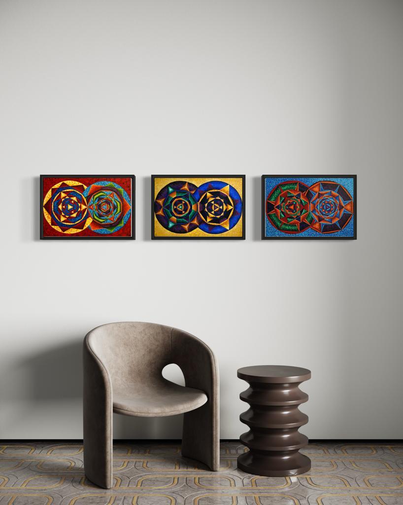 Colorful Music: First Season - 2023 Canvas Gallery "E represented in yellow with a dominant fifth"