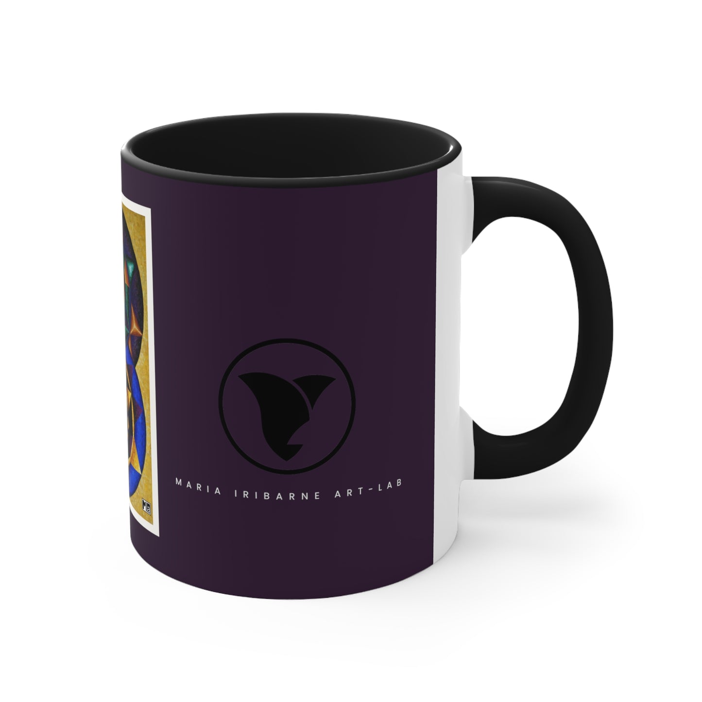 Accent Coffee Mug, 11oz Colorful Music: E represented in yellow with a dominant fifth