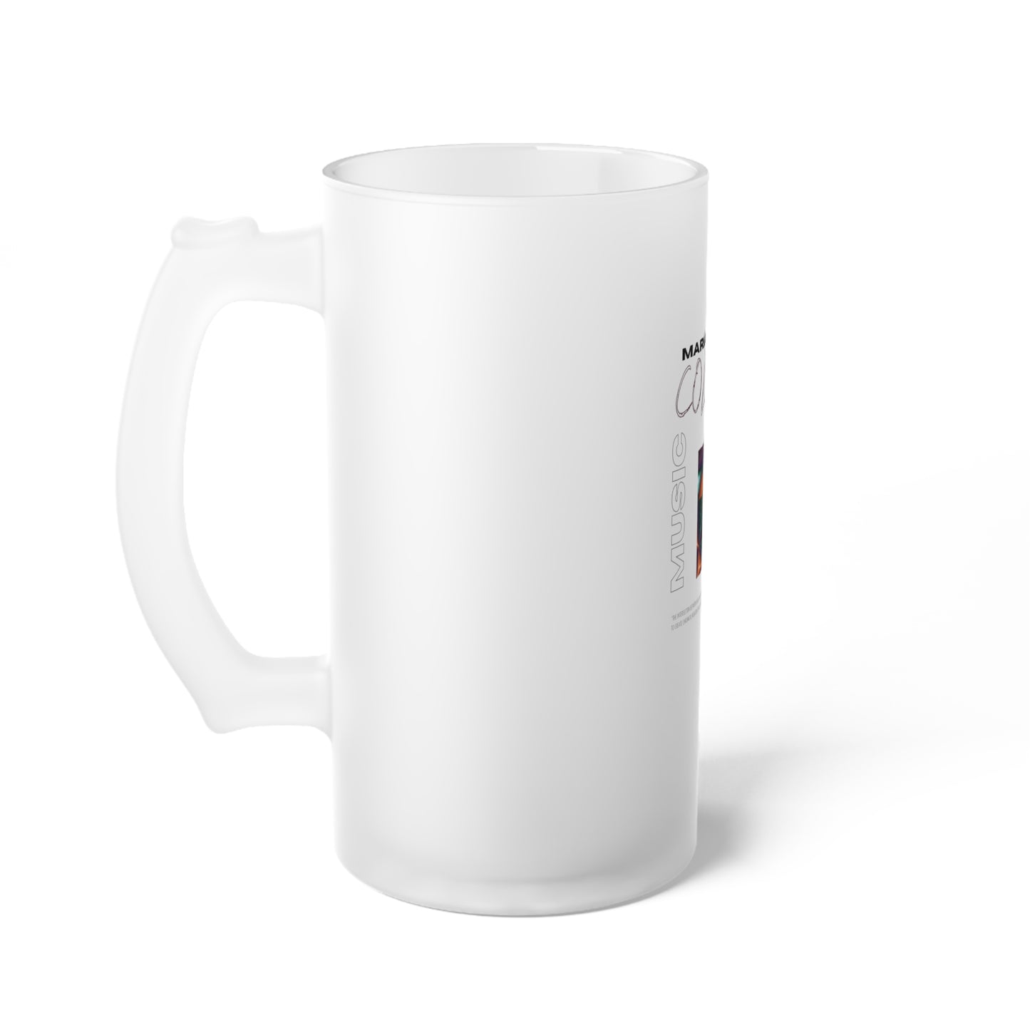 Frosted Glass Beer Mug colorful music: E represented in yellow with a dominant fifth