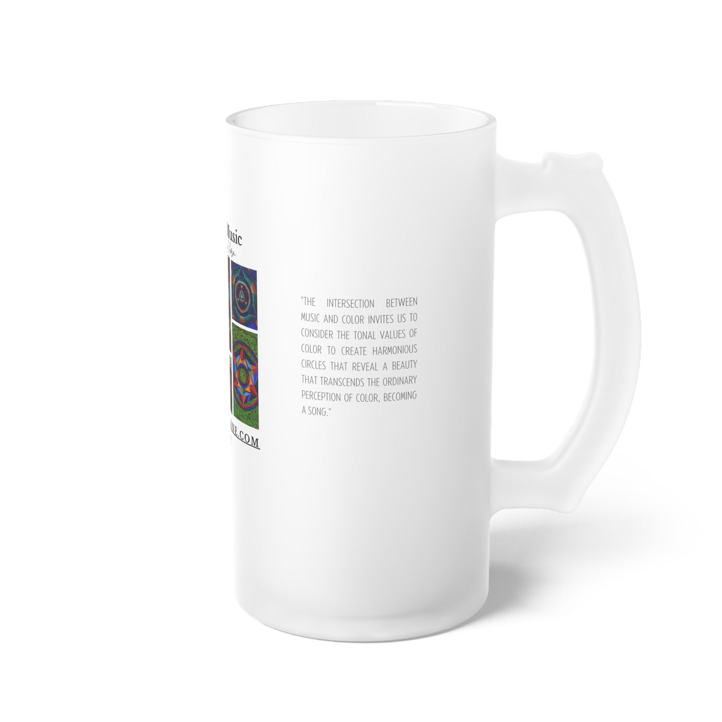 Frosted Glass Beer Mug: colorful music