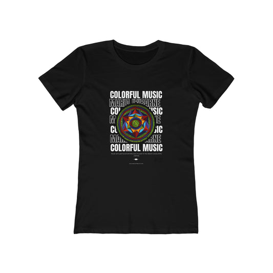 Women's The Boyfriend Tee: colorful music