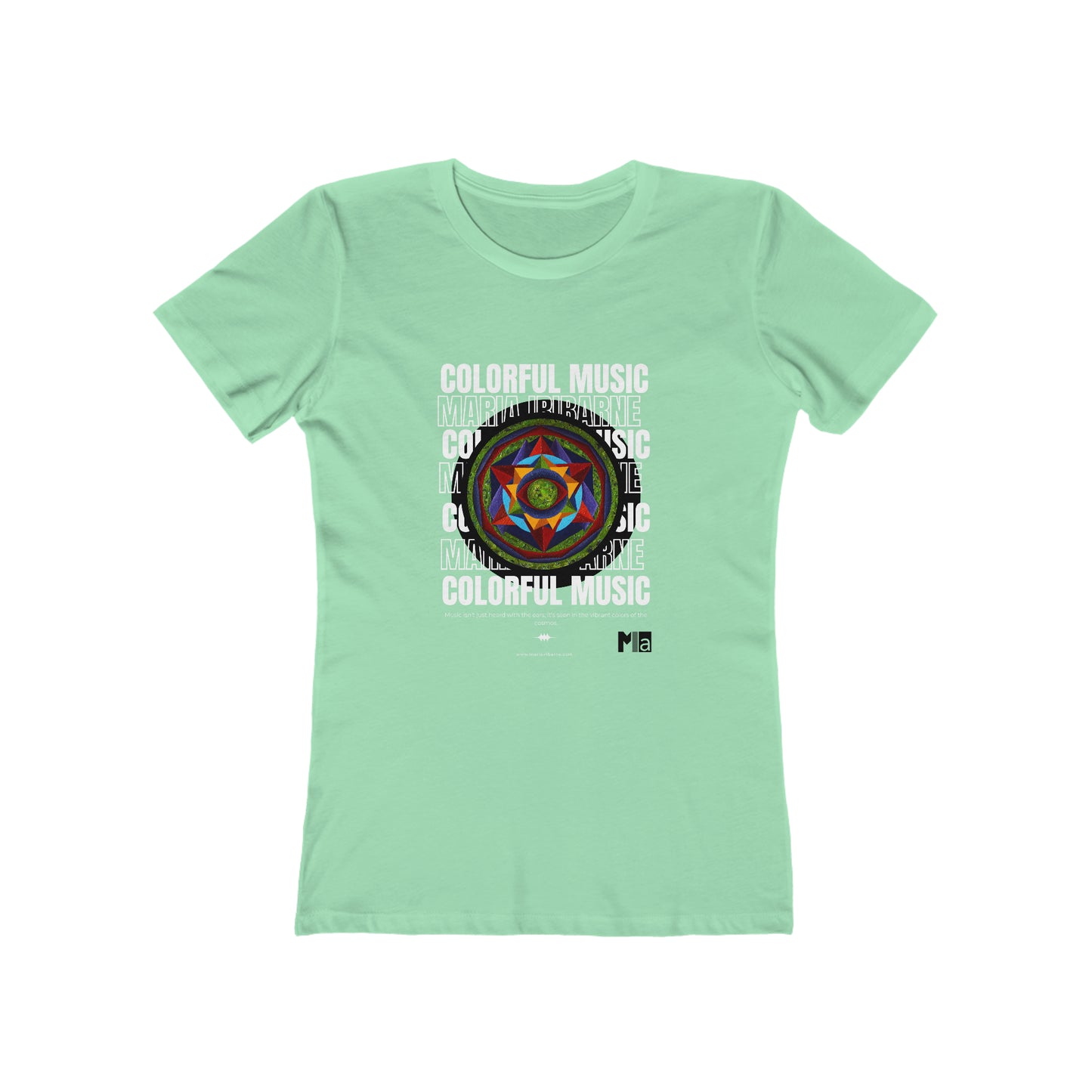 Women's The Boyfriend Tee: colorful music