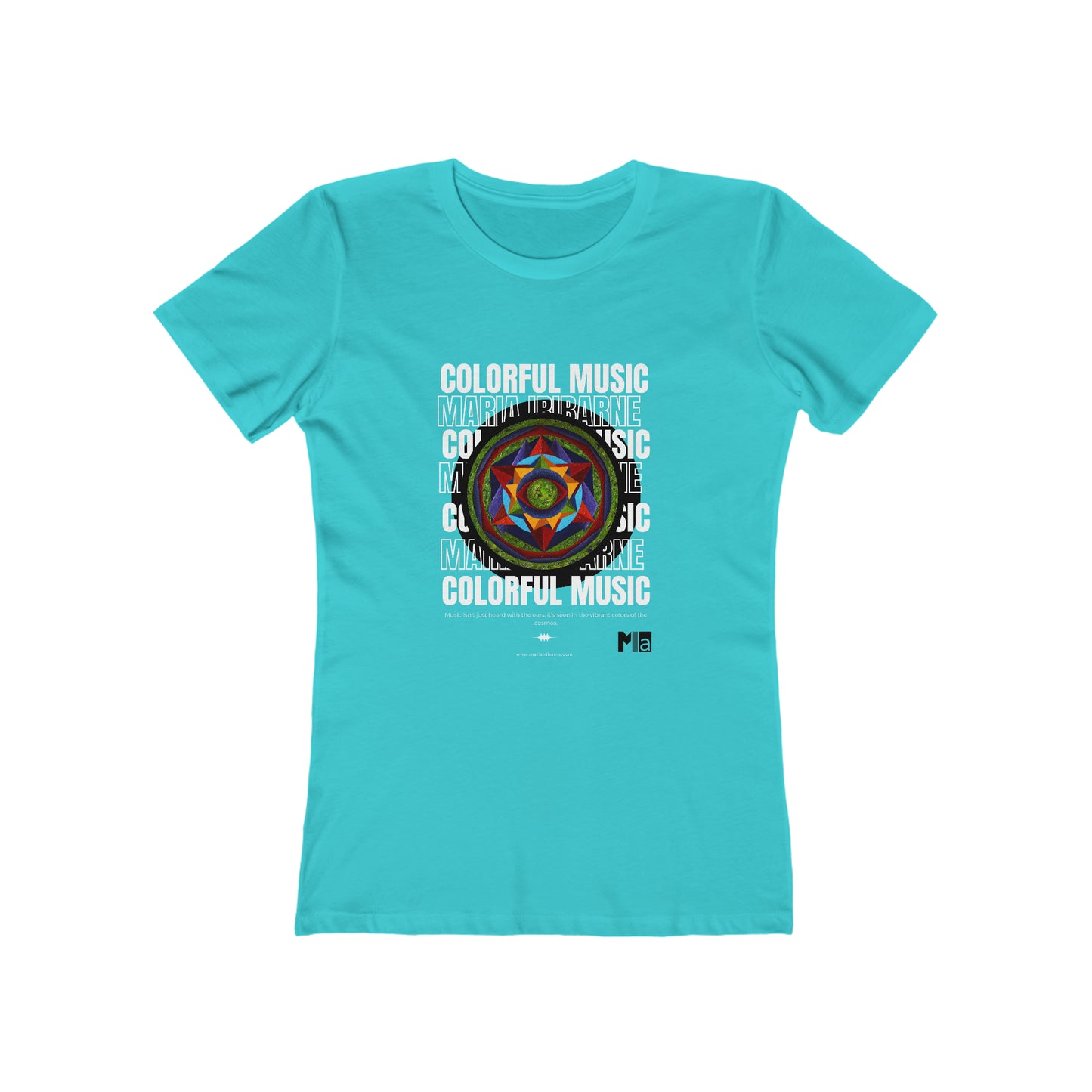 Women's The Boyfriend Tee: colorful music