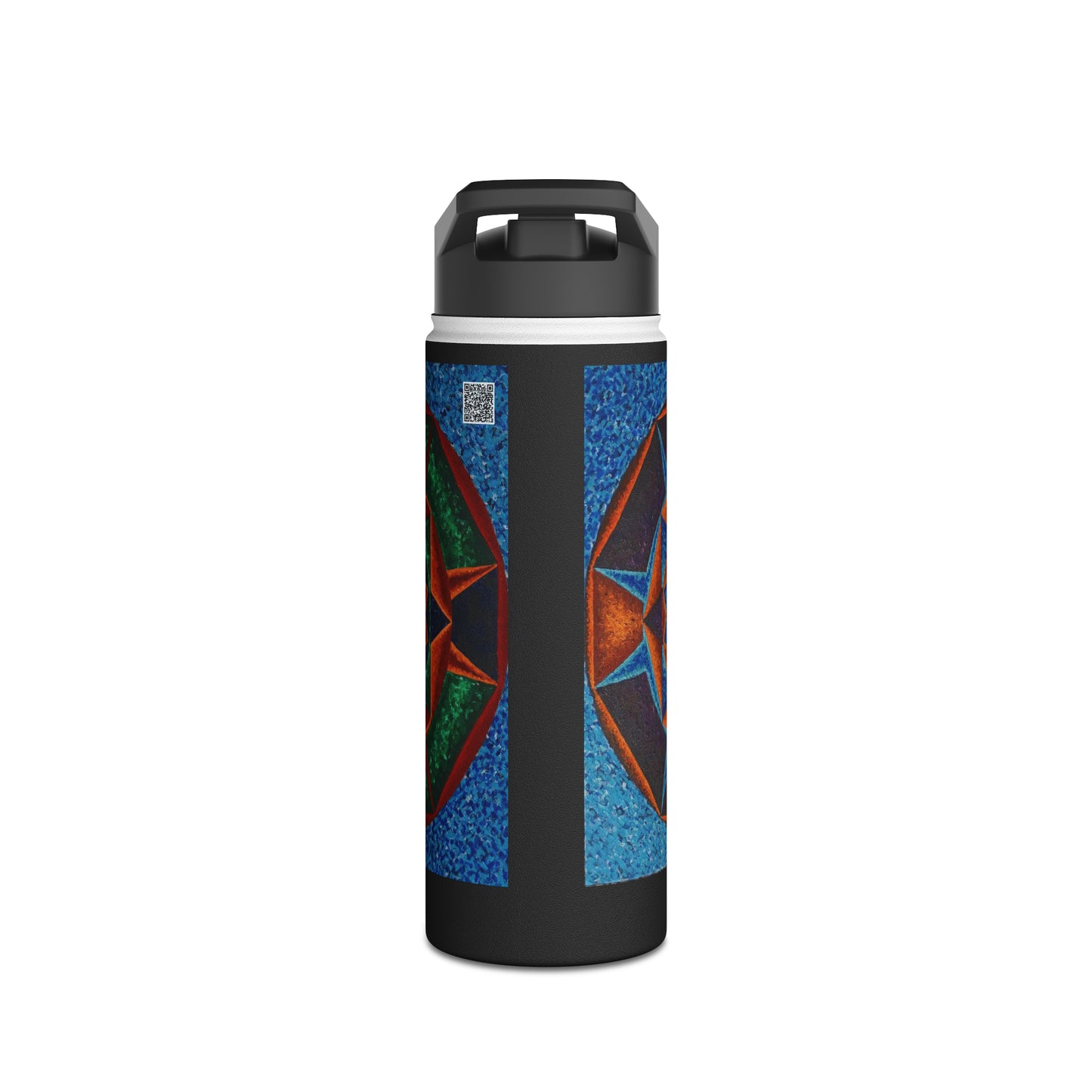 Stainless Steel Water Bottle, Standard Lid: G represented in Blue with a dominant fifth / Primary Nahuales