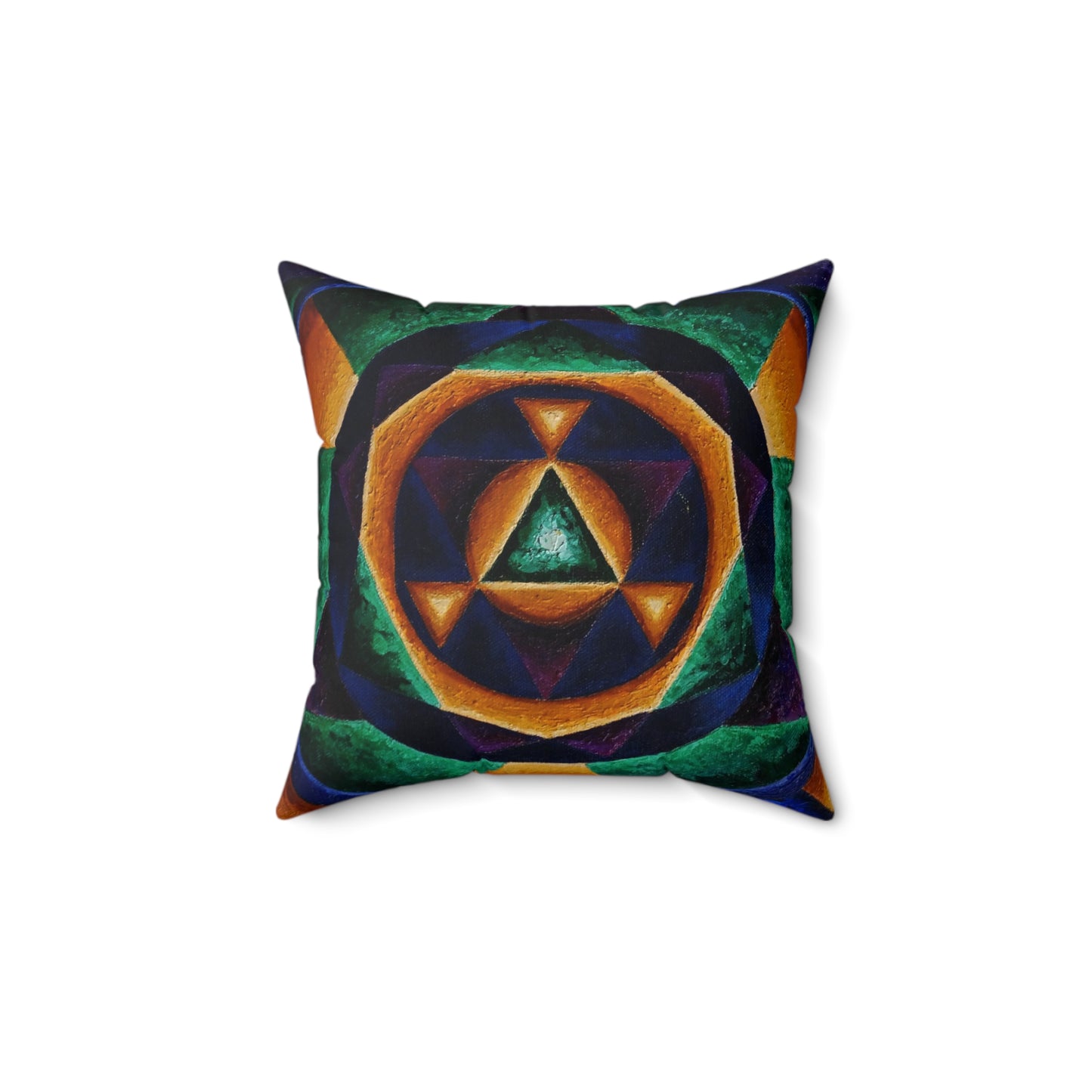 Spun Polyester Square Pillow: Colorful music: E represented in yellow with a dominant fifth