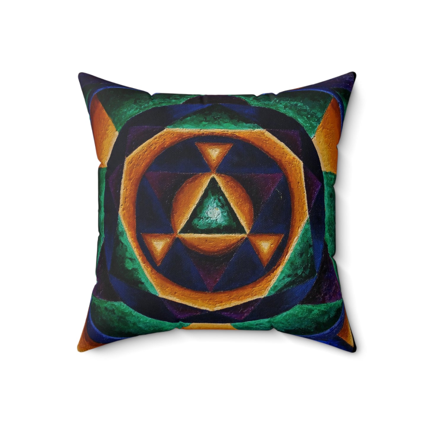 Spun Polyester Square Pillow: Colorful music: E represented in yellow with a dominant fifth