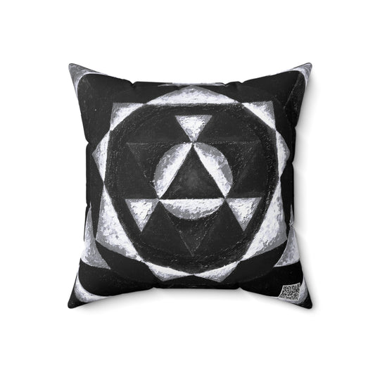 Spun Polyester Square Pillow: Colorful music: E represented in yellow with a dominant fifth