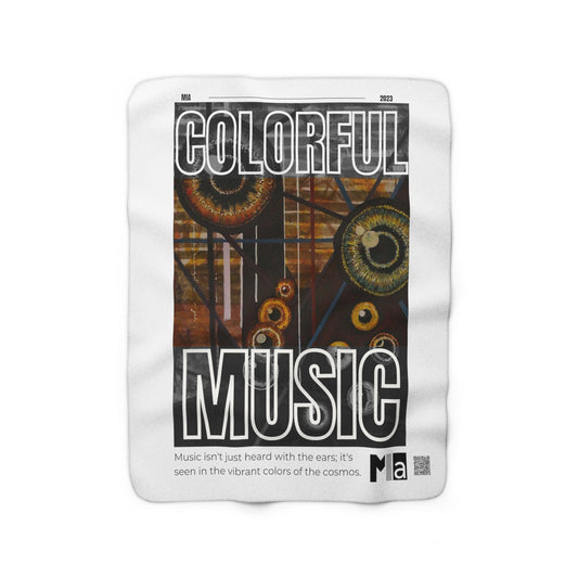 Sherpa Fleece Blanket Colorful Music: Eyes