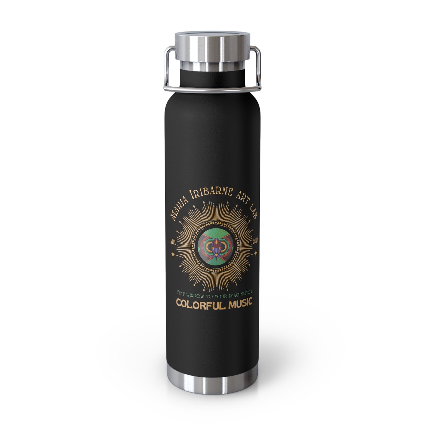 Copper Vacuum Insulated Bottle, 22oz: colorful music Monarch" in F#