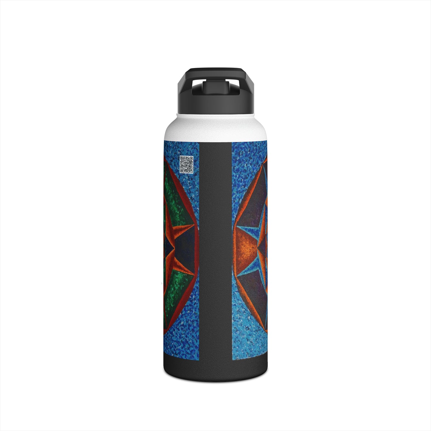 Stainless Steel Water Bottle, Standard Lid: G represented in Blue with a dominant fifth / Primary Nahuales