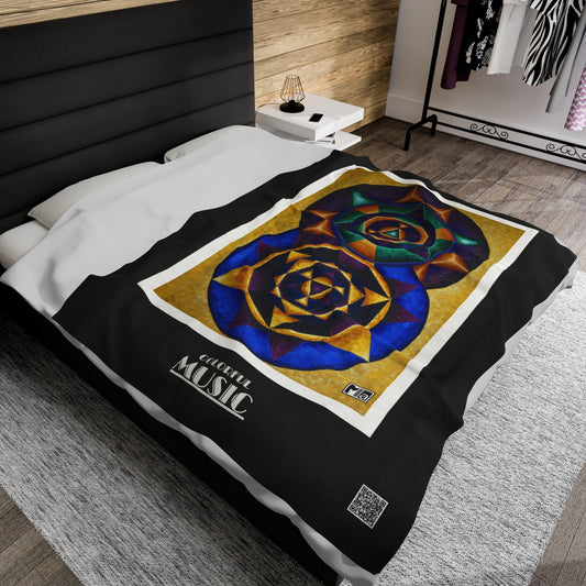 Velveteen Plush Blanket Colorful Music: E represented in yellow with a dominant fifth