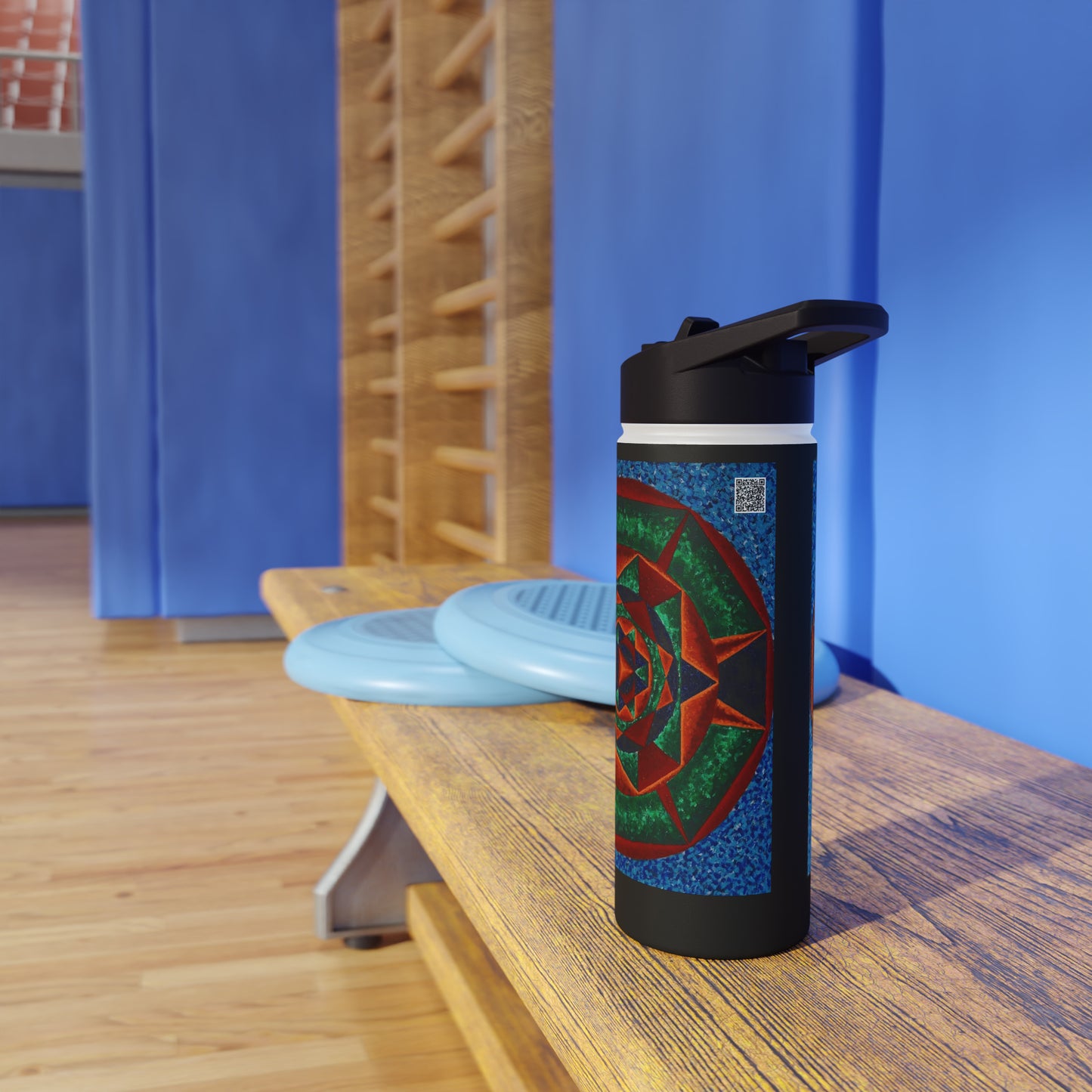 Stainless Steel Water Bottle, Standard Lid: G represented in Blue with a dominant fifth / Primary Nahuales