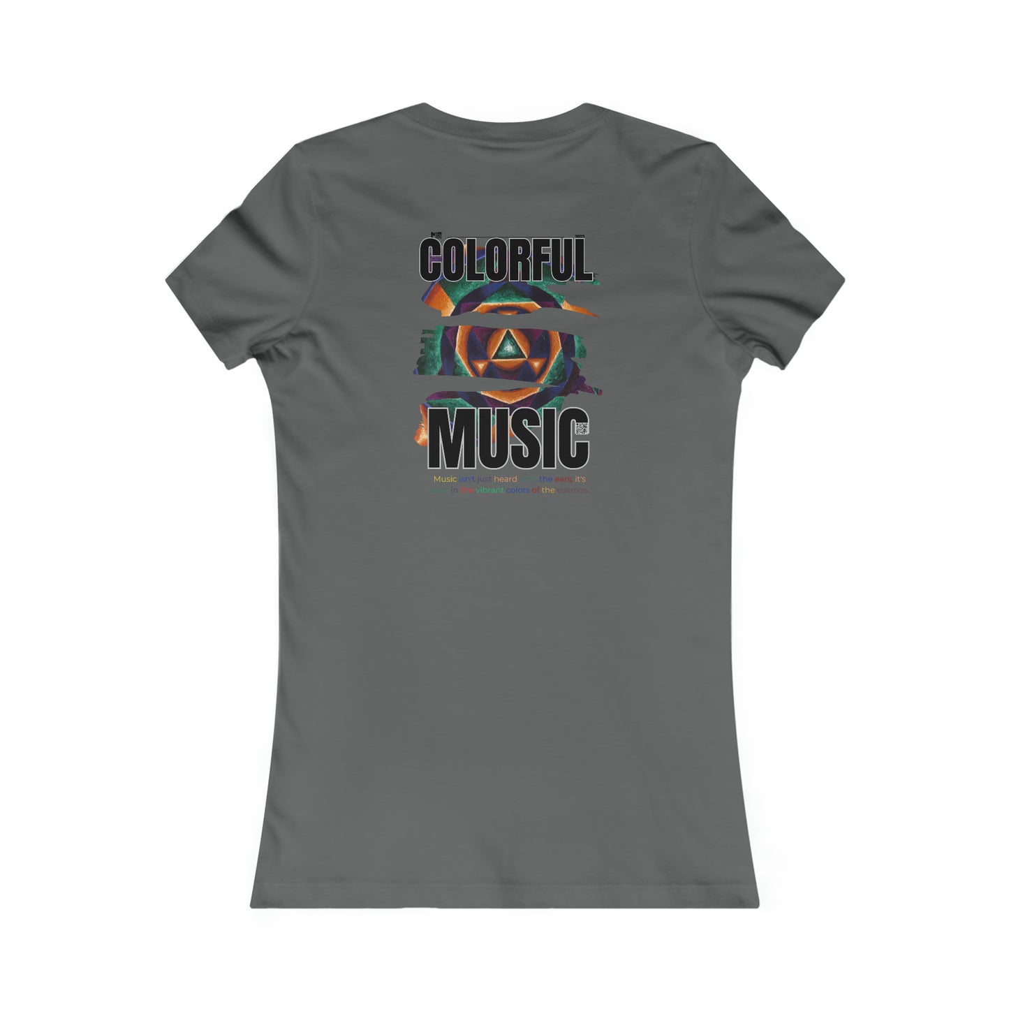 Women's Favorite Tee colorfulmusic: E represented in yellow with a dominant fifth