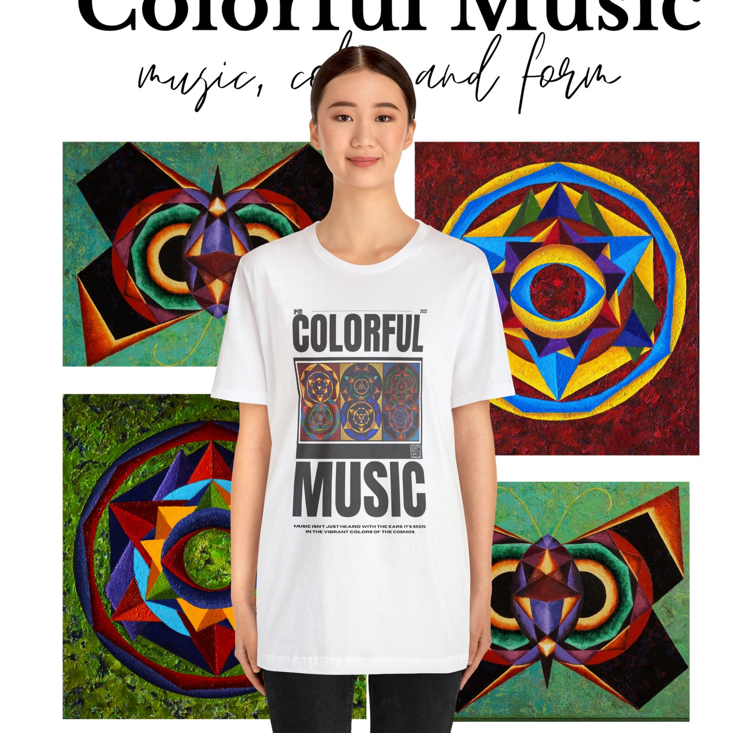 Unisex Jersey Short Sleeve Tee Color ful music: chords  C E & G