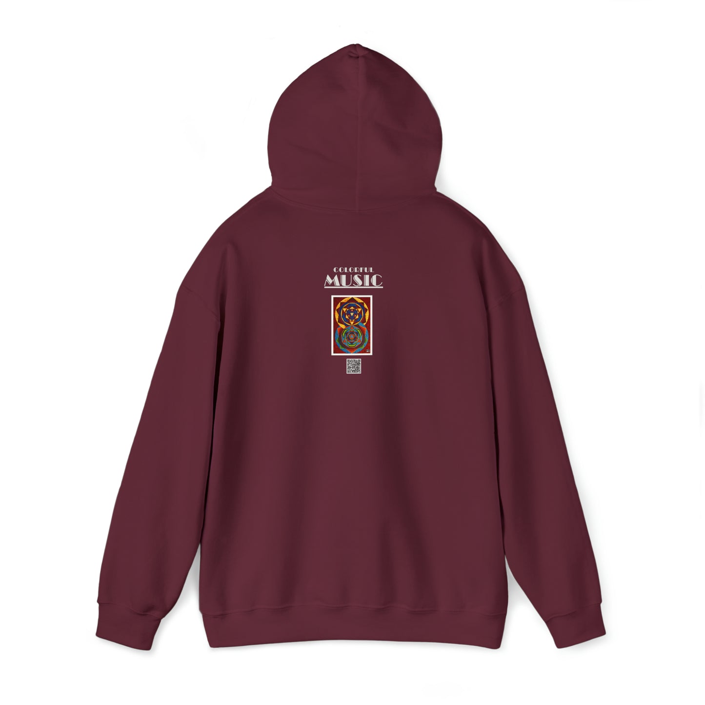 Heavy Blend™ Hooded Sweatshirt: C represented in magenta red with a dominant fifth