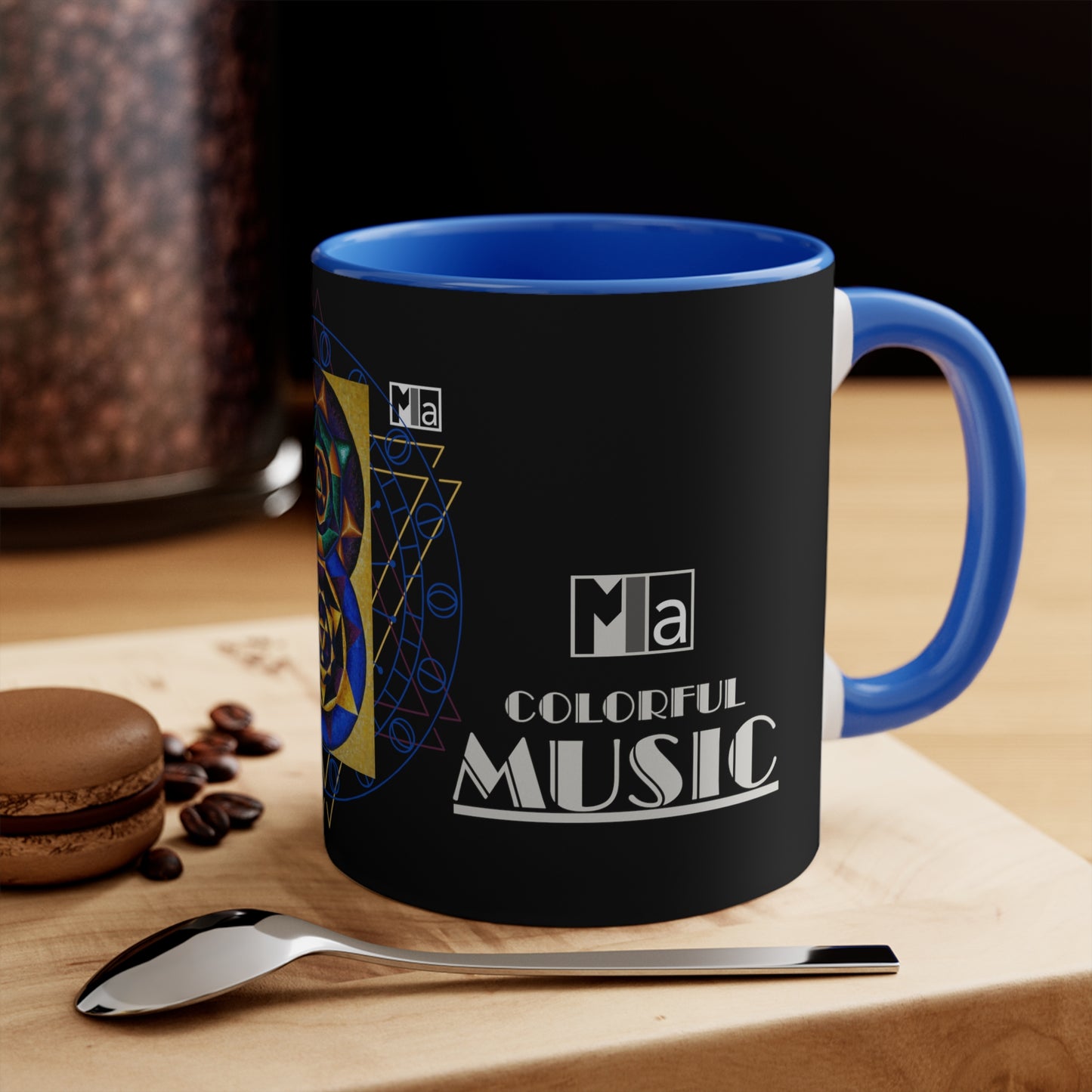 11oz Accent Mug  Colorful music: chords of C, E and G