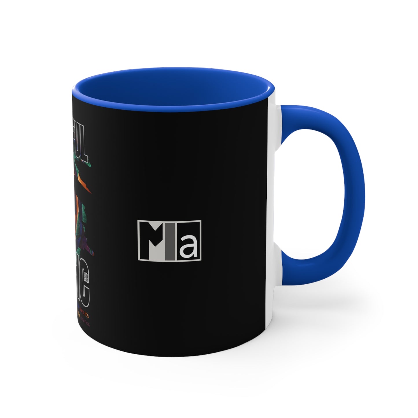 11oz Accent Mug Colorful music: E represented in yellow with a dominant fifth