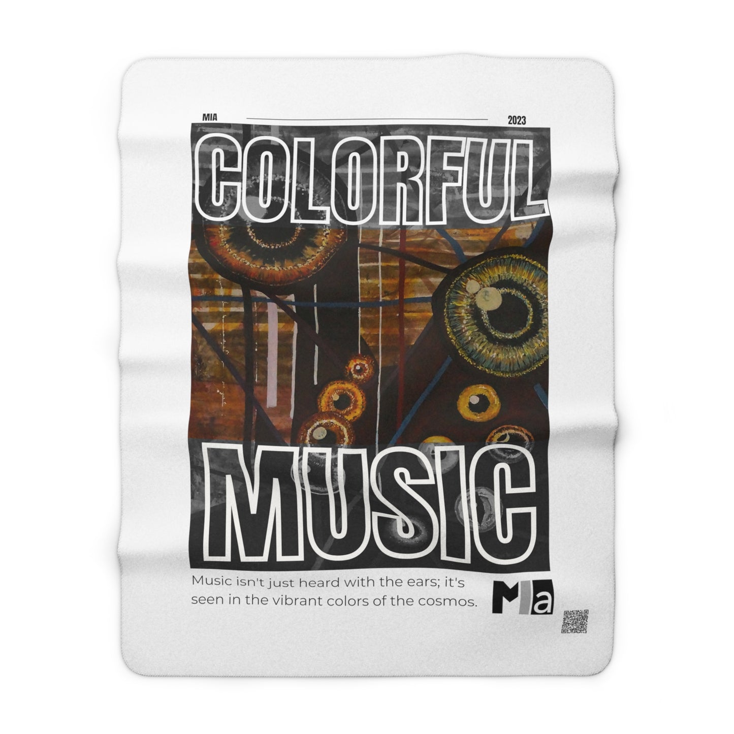 Sherpa Fleece Blanket Colorful Music: Eyes