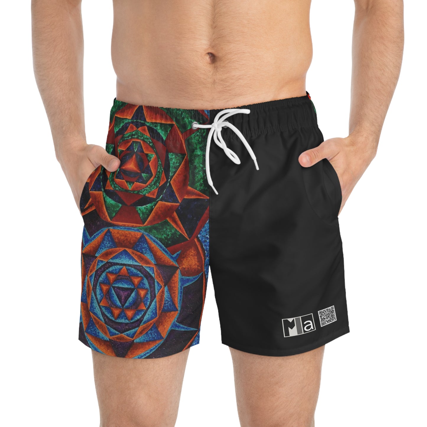 Swim Trunks (AOP) colorful music G