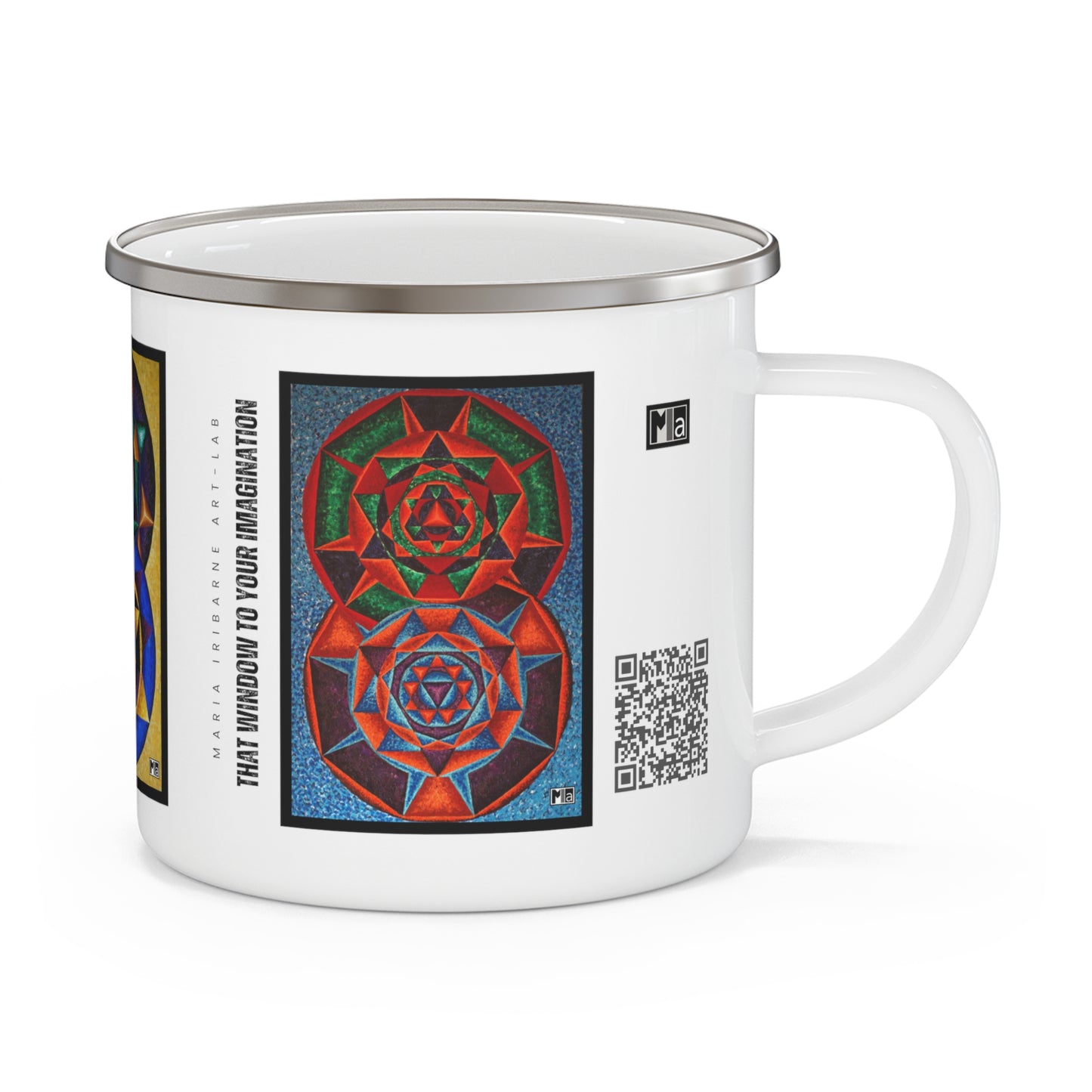 Enamel Camping Mug: "colorful music: Primary Nahuales C, E & G