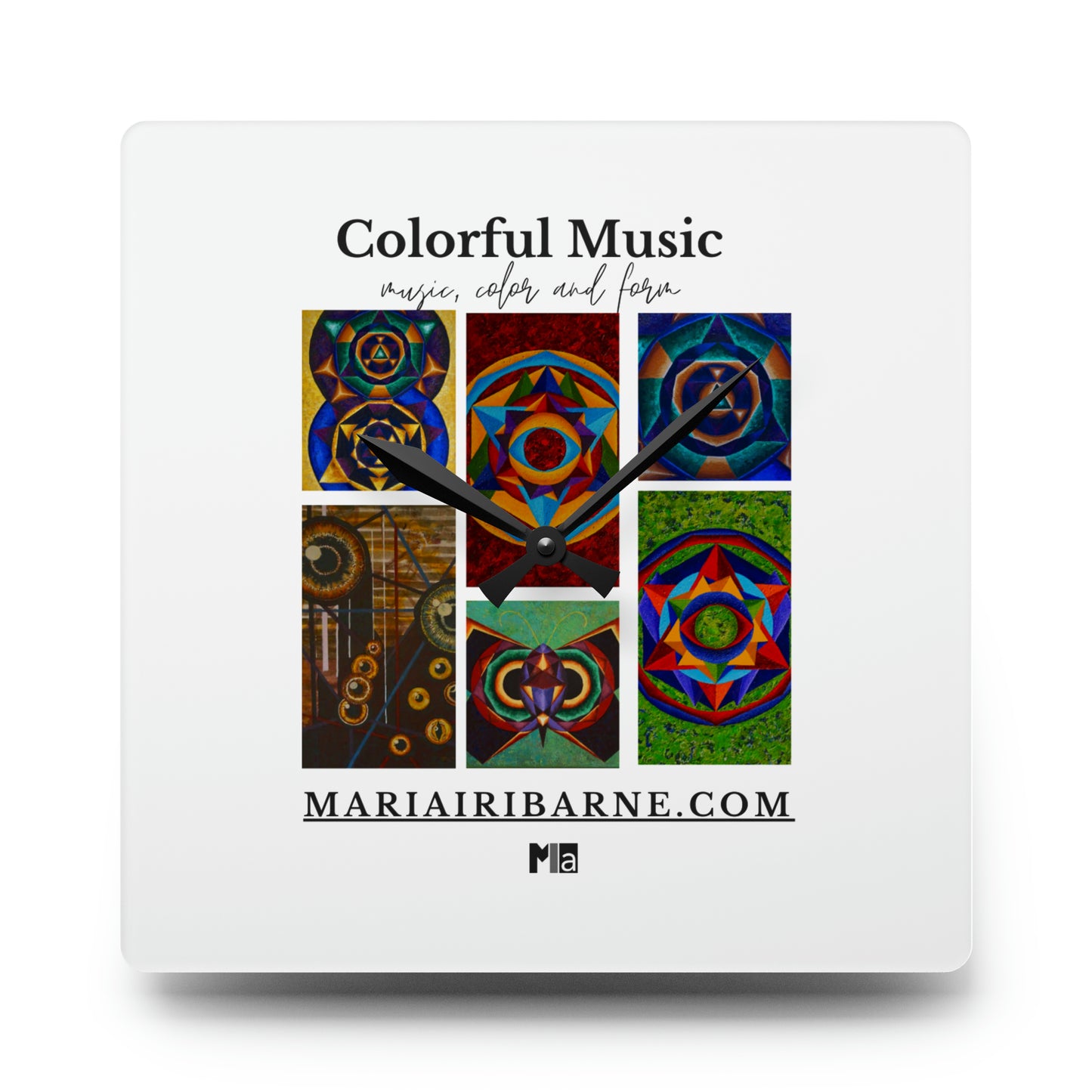 Acrylic Wall Clock: Colorful music