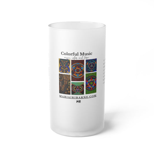 Frosted Glass Beer Mug: colorful music